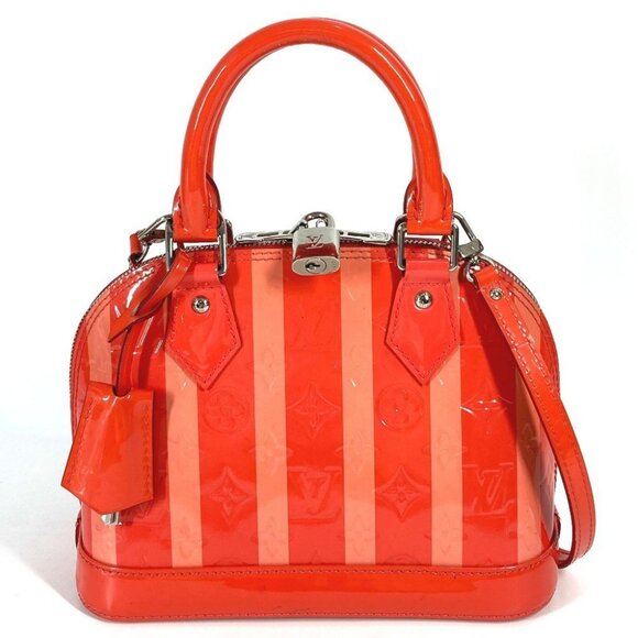 LOUIS VUITTON M90968 MonogramVernis Rayures Alma BB 2WAY Shoulder Hand Bag - Picture 1 of 15